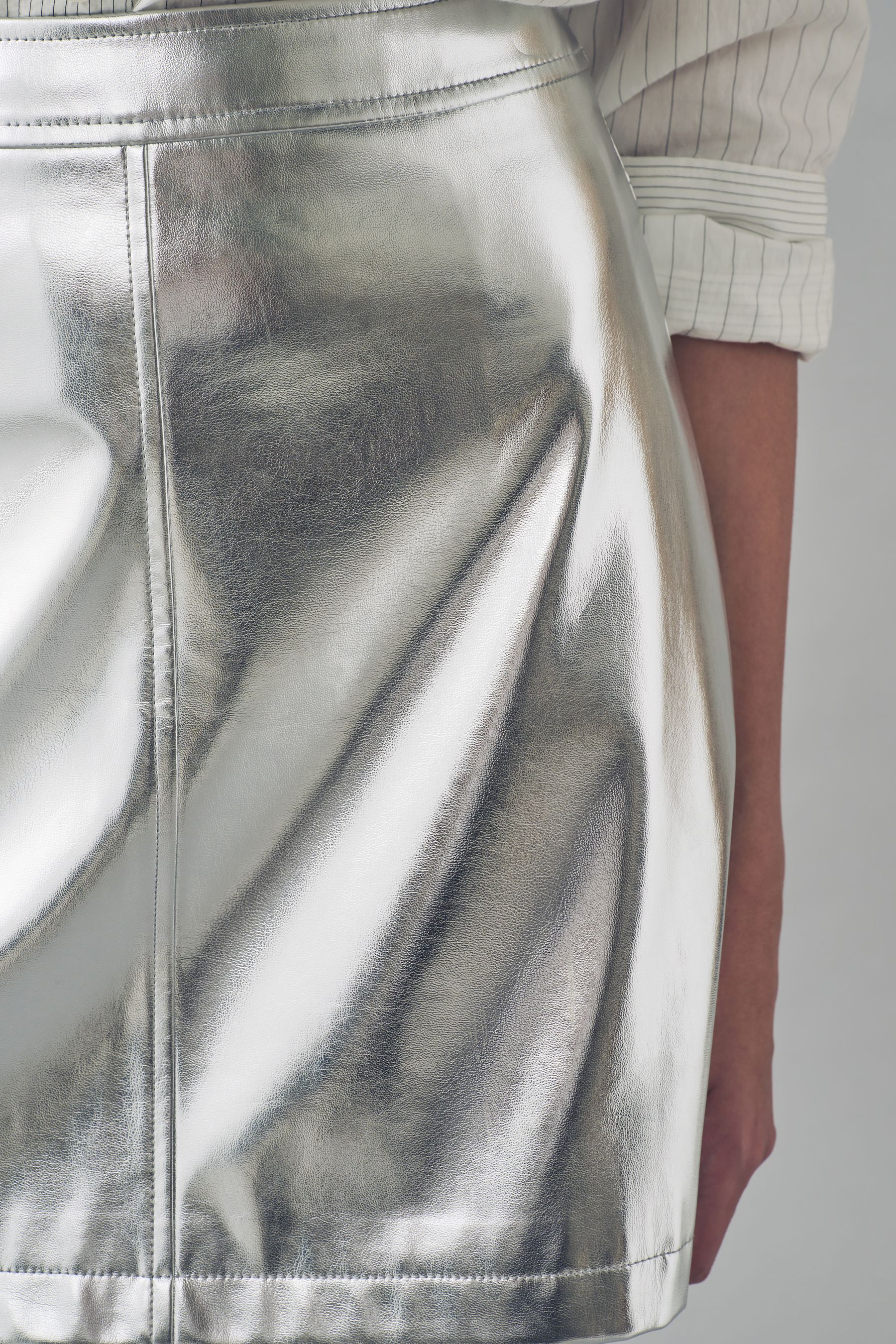 Next silver metallic skirt shop