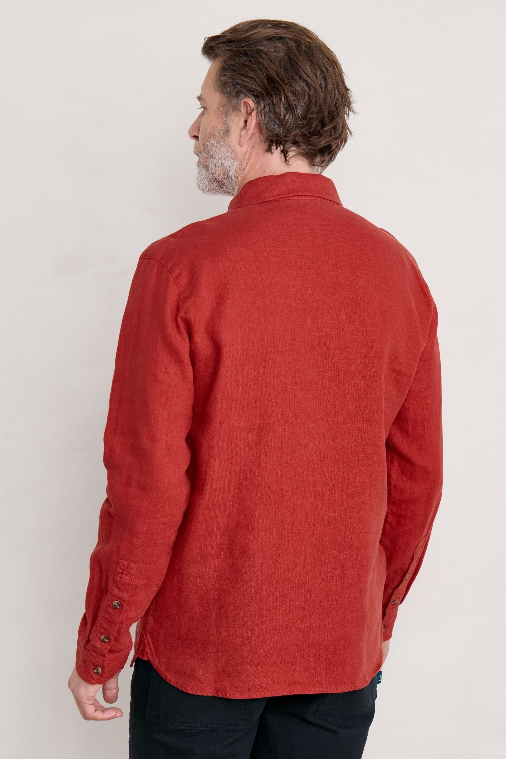 Seasalt Cornwall Red Mens Artist's Shirt - Image 2 of 5