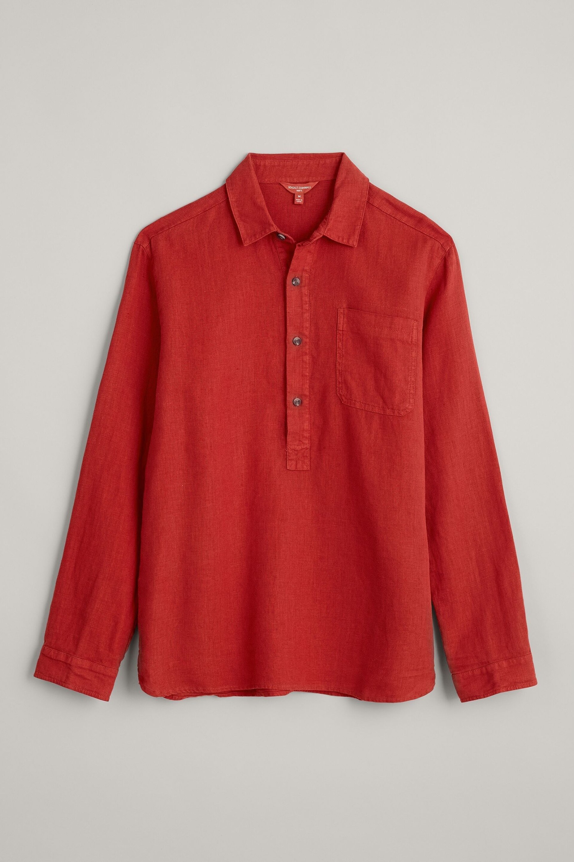 Seasalt Cornwall Red Mens Artist's Shirt - Image 4 of 5