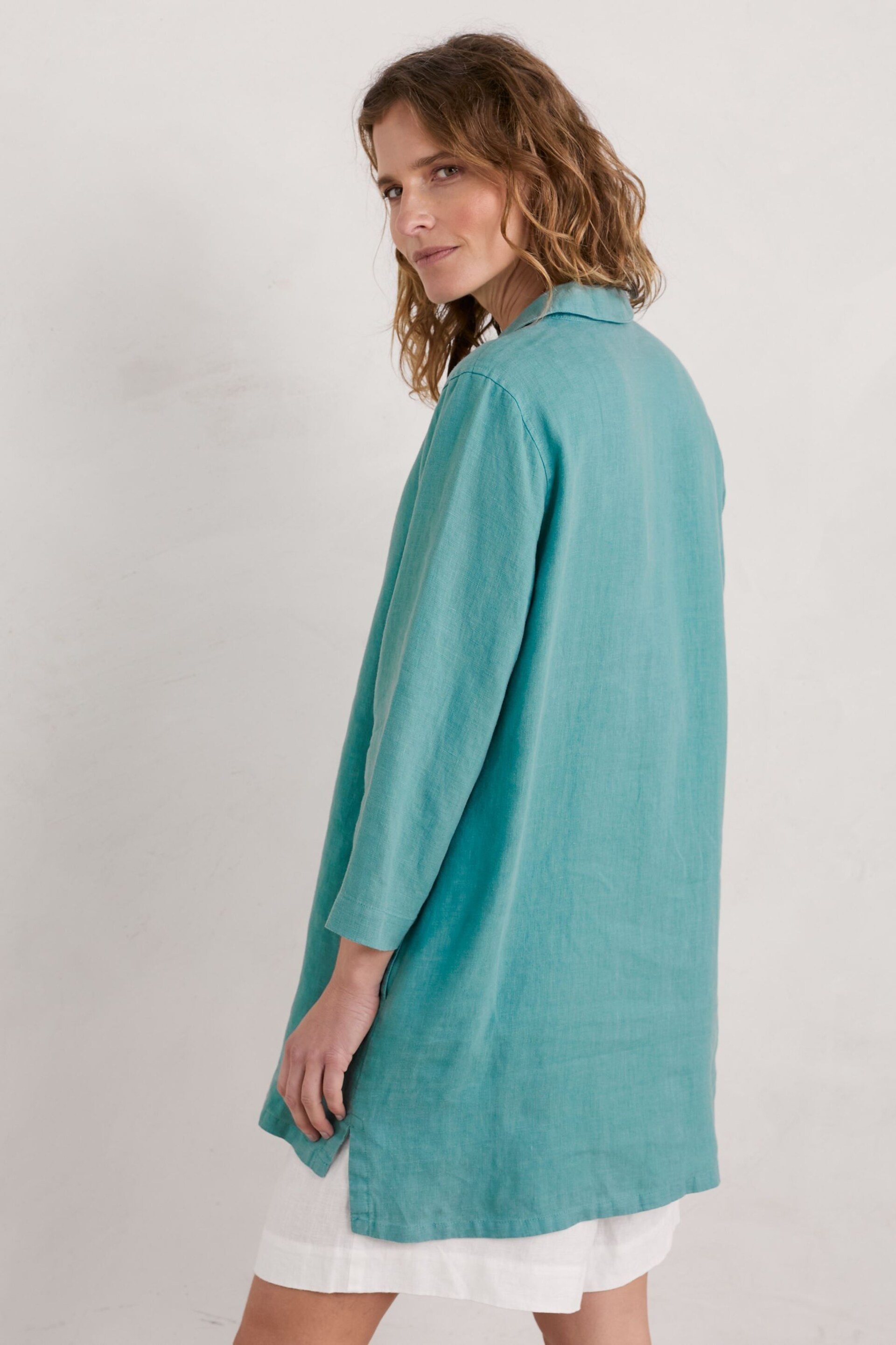 Seasalt Cornwall Green Tide Clock 3/4 Sleeve Tunic - Image 3 of 5