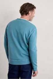 Seasalt Cornwall Blue Mens Bolitho Organic Cotton Sweatshirt - Image 2 of 7