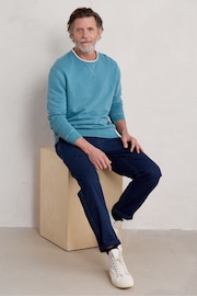 Seasalt Cornwall Blue Mens Bolitho Organic Cotton Sweatshirt - Image 3 of 7