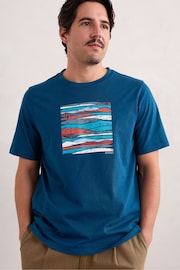 Seasalt Cornwall Blue Mens Midwatch Organic Cotton T-Shirt - Image 1 of 5