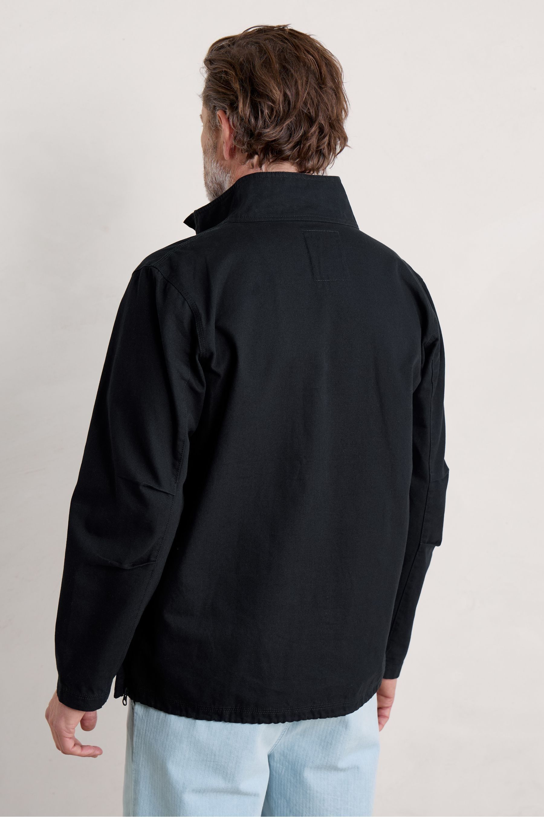 Buy Seasalt Cornwall Blue Mens Clay Stone Organic Cotton Pullover Smock Jacket from Next Ireland