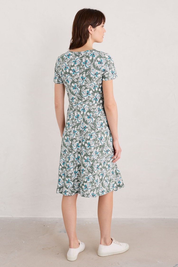 Seasalt Cornwall Green Petite Enor Fit-and-Flare Dress - Image 2 of 5