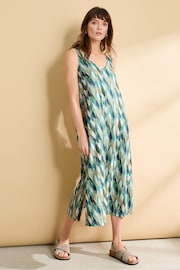 Seasalt Cornwall Green Rosa Sleeveless V-Neck Jersey Dress - Image 1 of 9