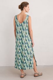 Seasalt Cornwall Green Rosa Sleeveless V-Neck Jersey Dress - Image 4 of 9