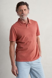 Seasalt Cornwall Red Mens Treve Organic Cotton Polo Shirt - Image 3 of 6