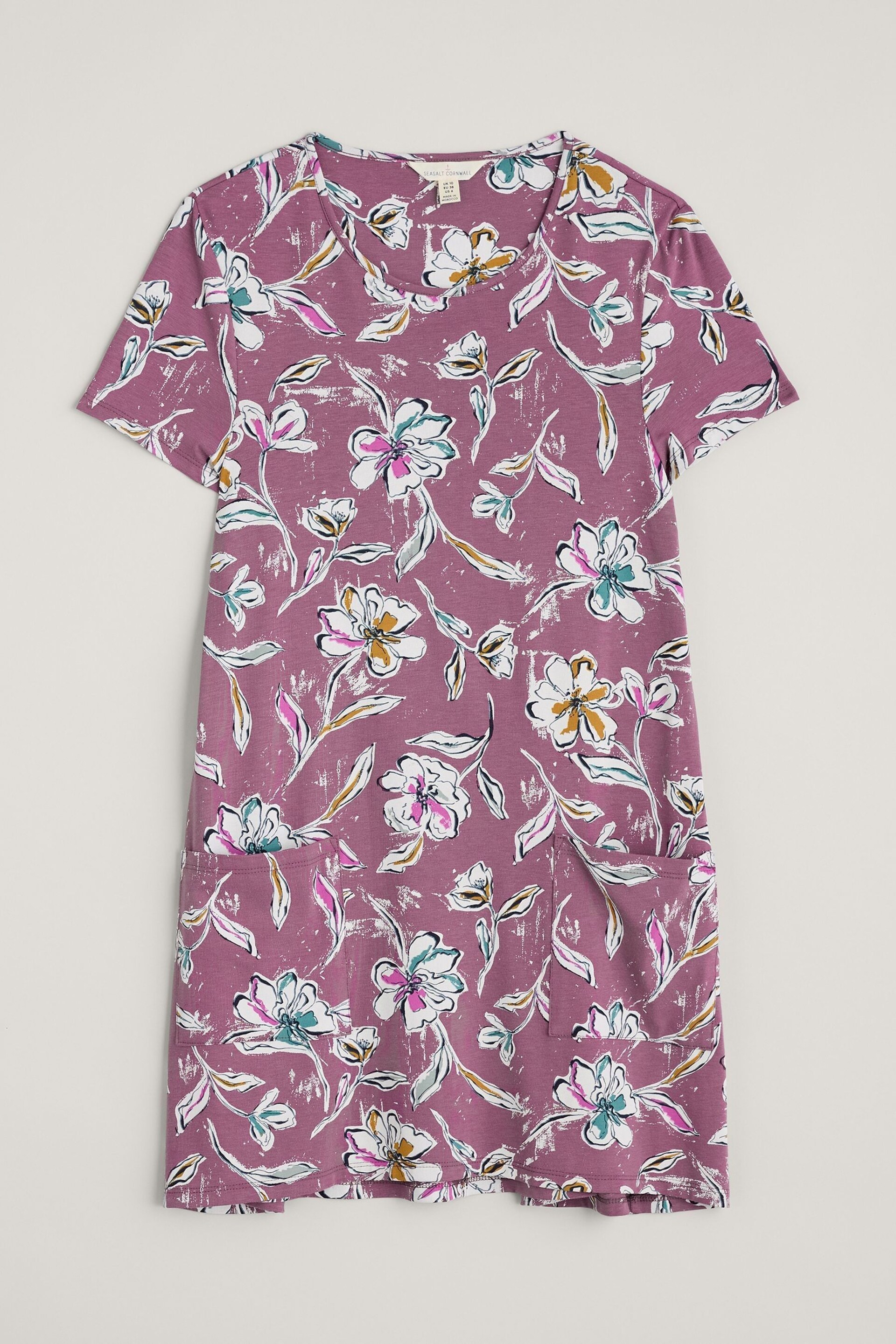 Seasalt Cornwall Purple Killiow Short Sleeve Tunic - Image 4 of 5