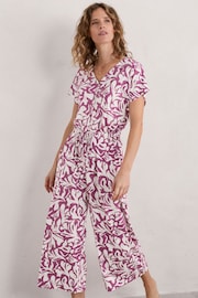 Seasalt Cornwall Purple Rose Trellis Wide Leg Jumpsuit - Image 1 of 5