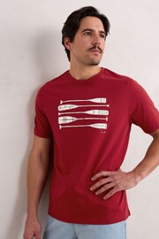Seasalt Cornwall Red Mens Midwatch Organic Cotton T-Shirt - Image 1 of 2