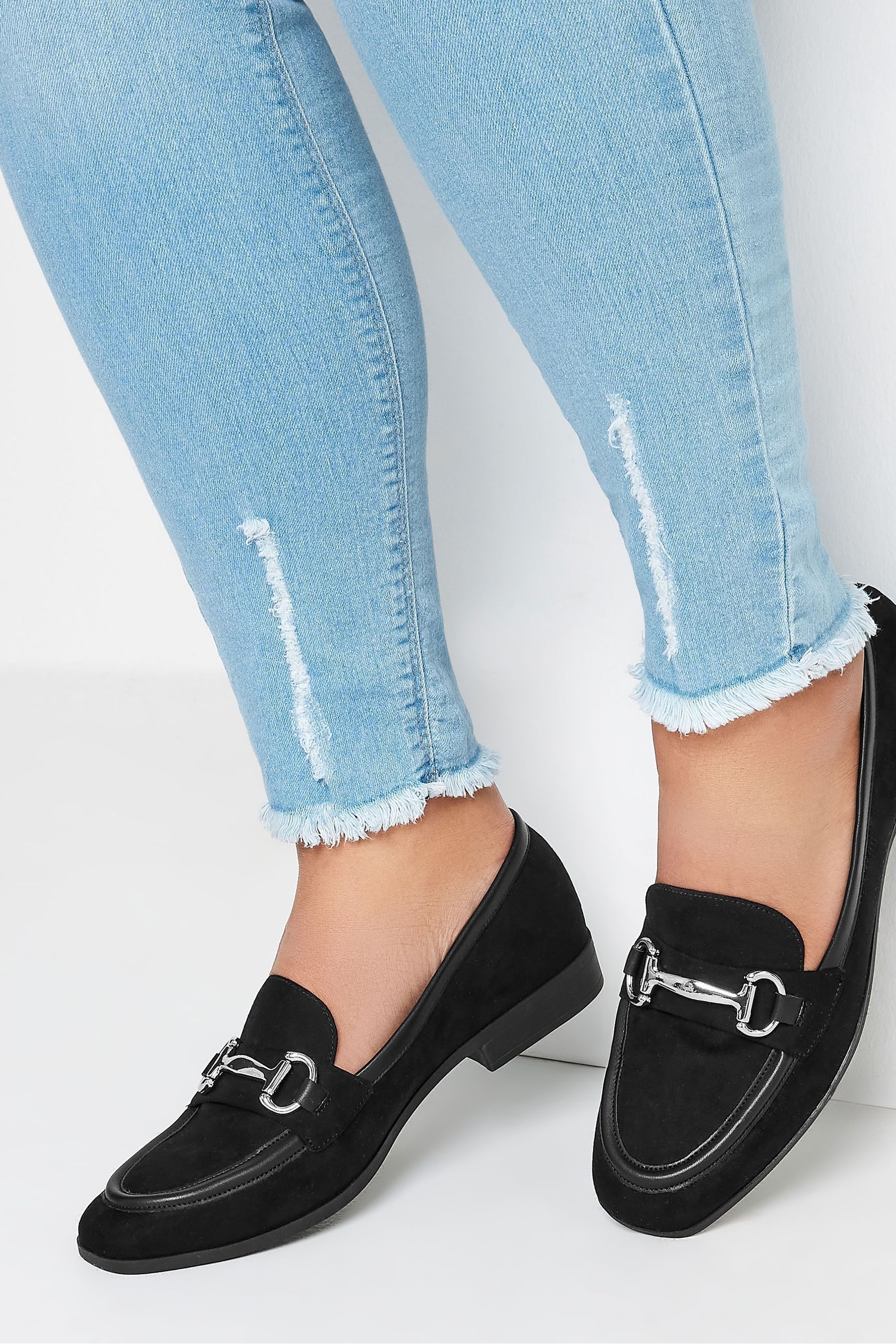 Black wide loafers deals