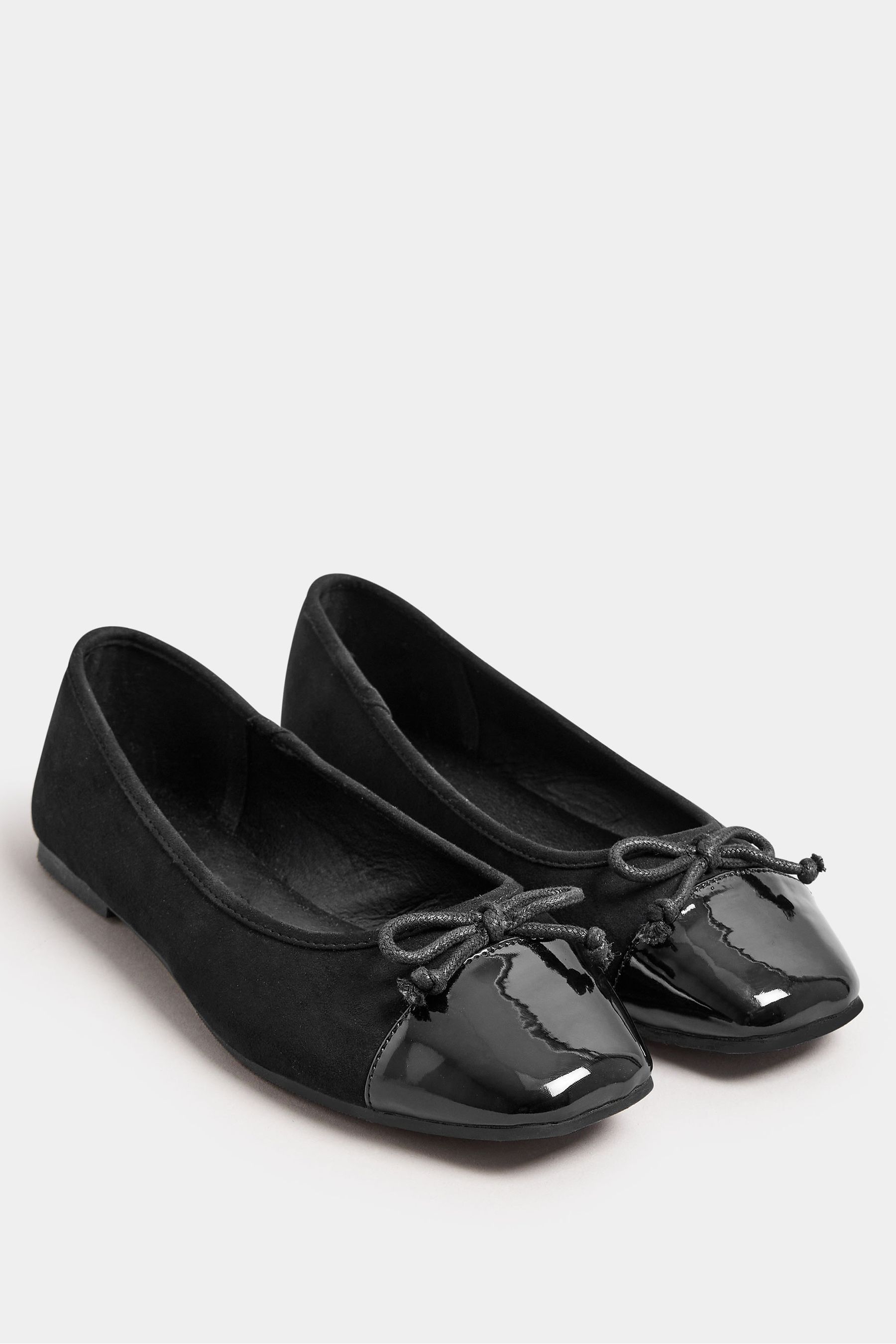 Black ballet pumps wide fit on sale