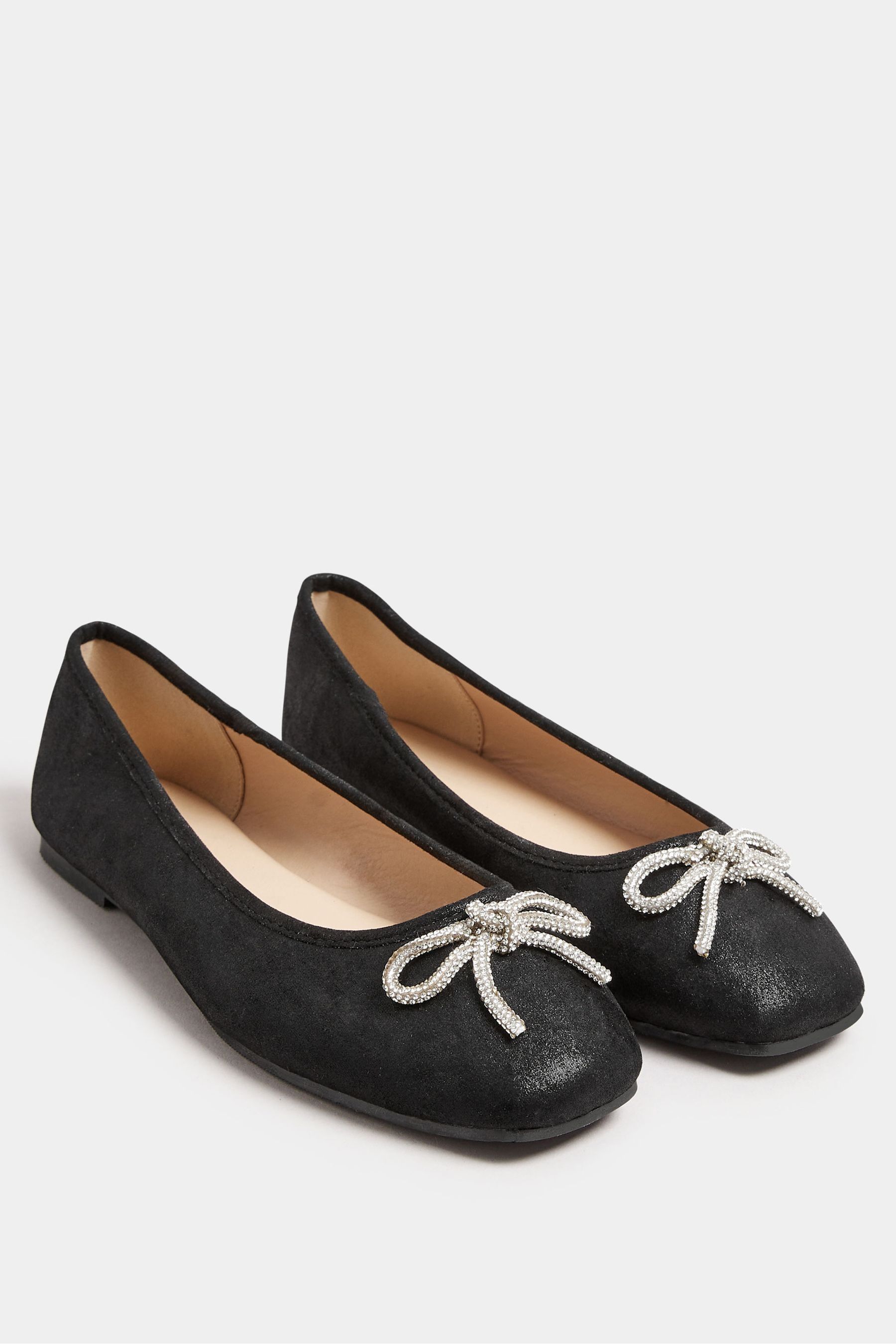 Buy Yours Curve Black Extra Wide Fit Diamante Ballet Shoes from the Next UK online shop