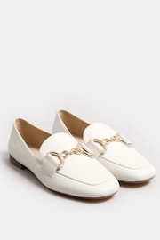 Yours Curve White Link Loafers In Wide E Fit - Image 2 of 6