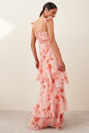 Anaya With Love Orange Ruffle Detail Chiffon Maxi Dress - Image 3 of 4