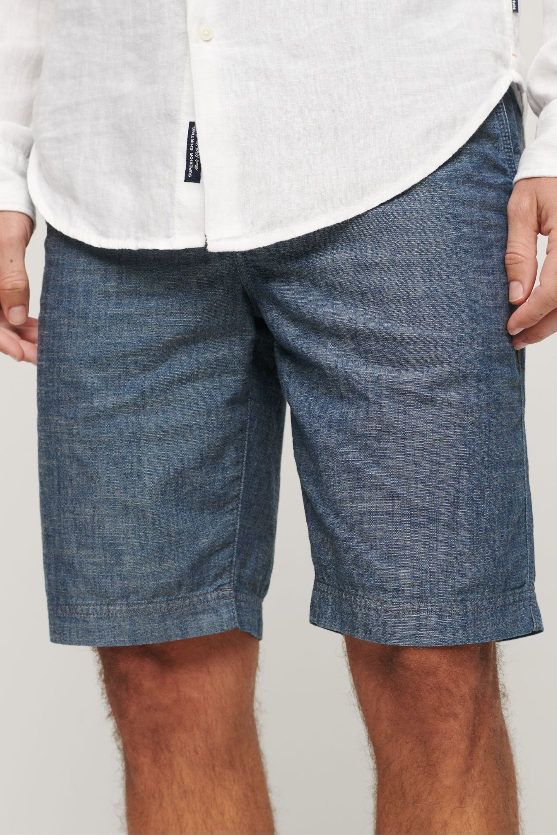 Superdry Blue Vintage International Shorts - Image 1 of 4