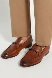 Dune London Tan Brown Scilly Woven Trim Loafers - Image 1 of 6