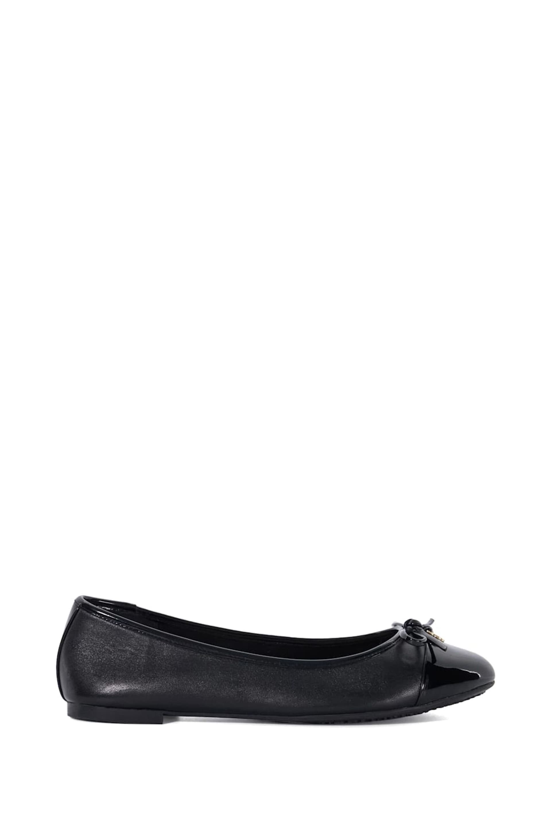 Dune London Black Wide Fit Hallo Charm Trim Ballet Flats - Image 3 of 7