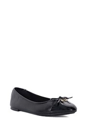 Dune London Black Wide Fit Hallo Charm Trim Ballet Flats - Image 4 of 7