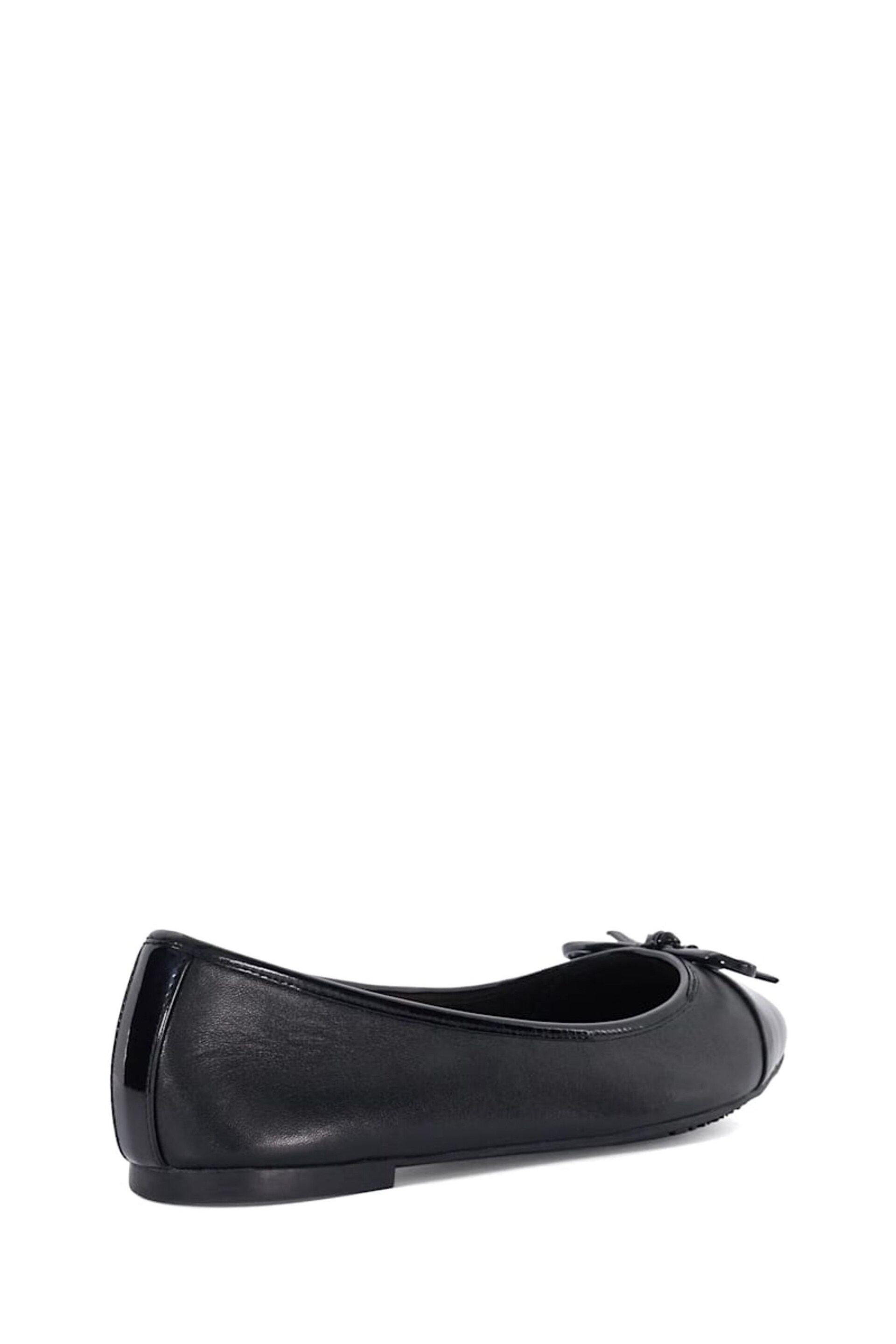 Dune London Black Wide Fit Hallo Charm Trim Ballet Flats - Image 5 of 7