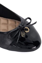 Dune London Black Wide Fit Hallo Charm Trim Ballet Flats - Image 7 of 7