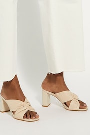 Dune London Cream Wide Fit Maizing Soft Twist Mules - Image 1 of 6