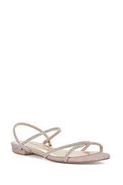 Dune London Natural Wide Fit Nightengale Embellished Flat Sandals - Image 4 of 7