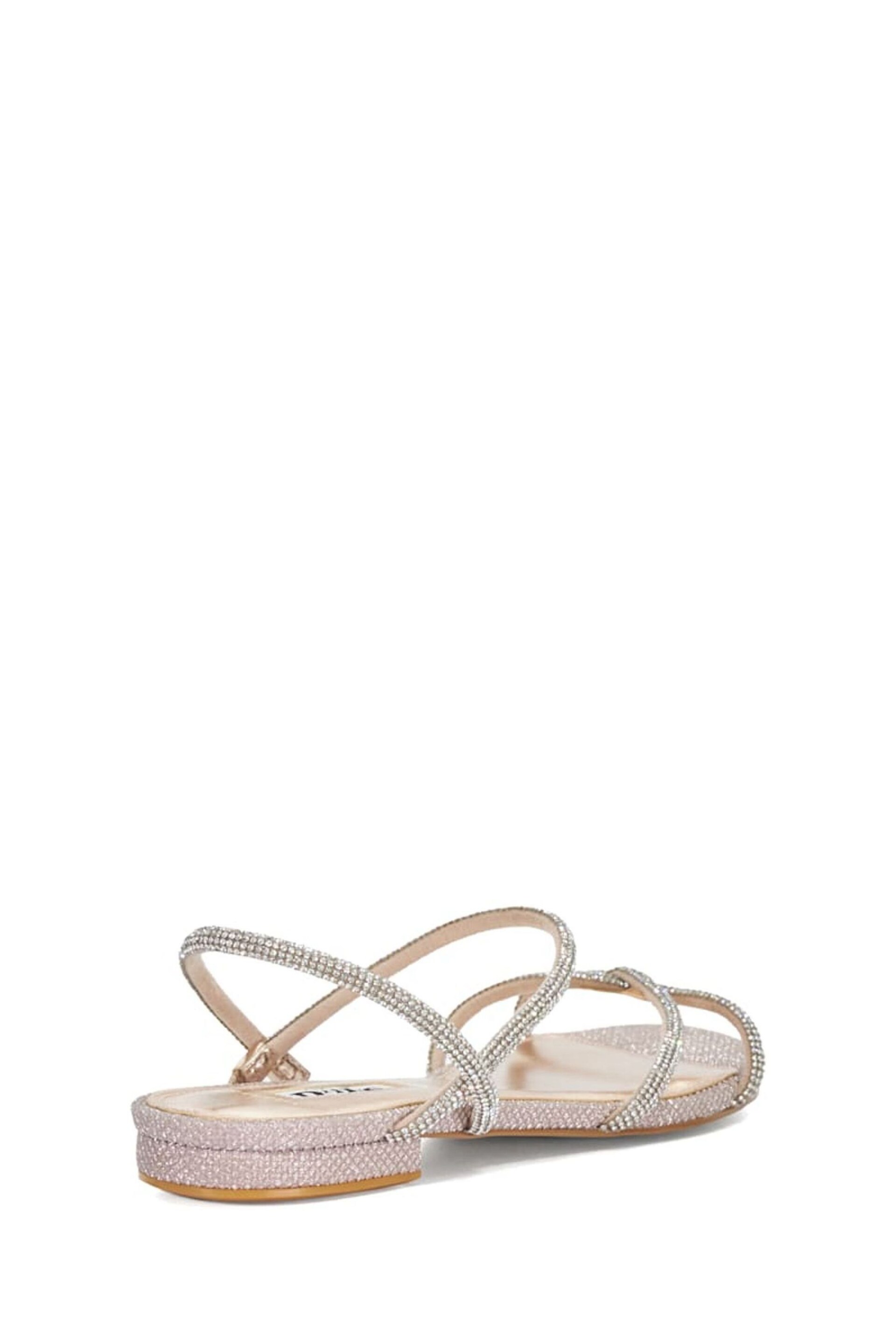 Dune London Natural Wide Fit Nightengale Embellished Flat Sandals - Image 5 of 7