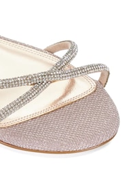 Dune London Gold Wide Fit Dune Nightengale Embellished Flat Sandals - Image 7 of 7