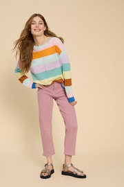 White Stuff Pink Blake Straight Crop Jeans - Image 4 of 7