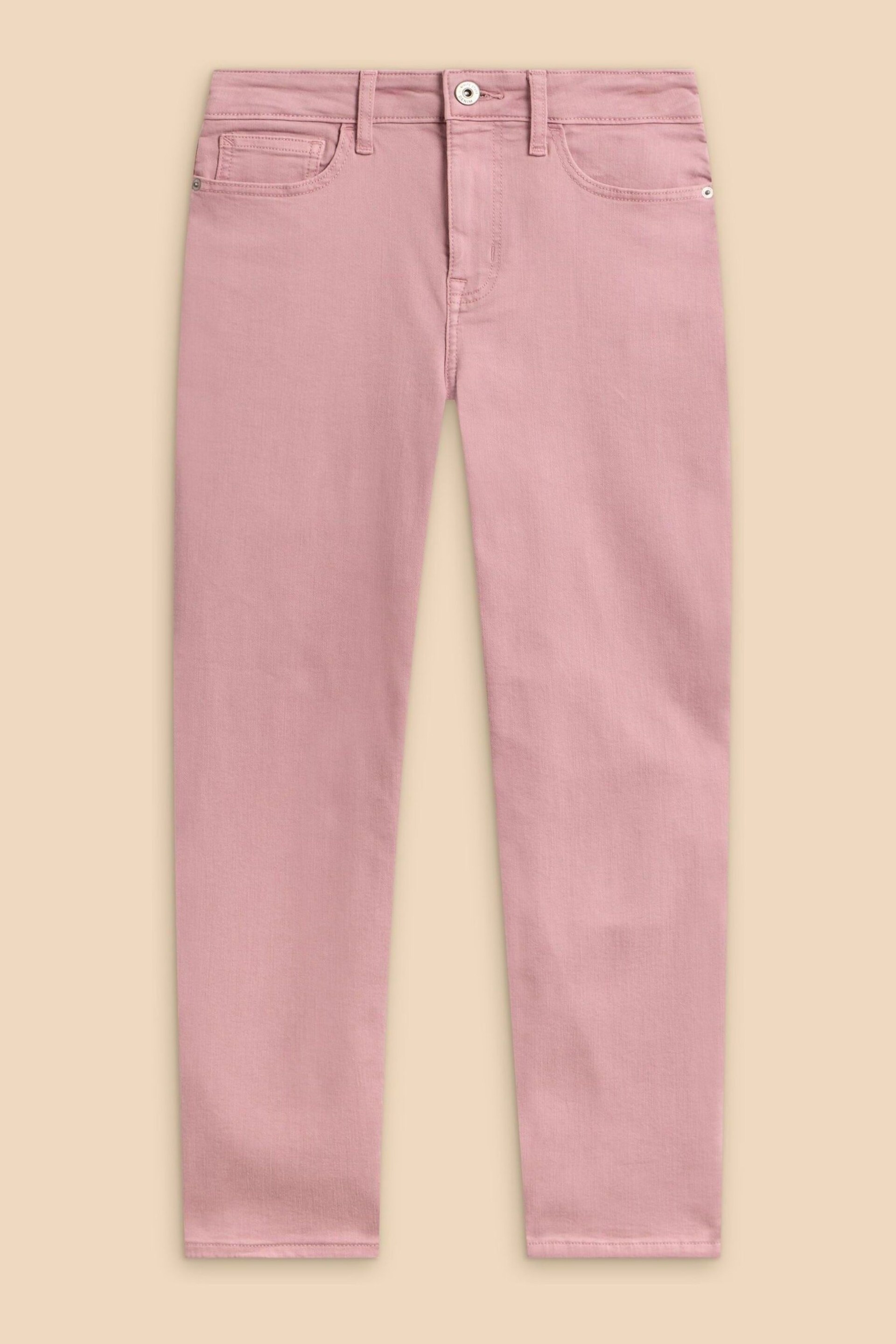 White Stuff Pink Blake Straight Crop Jeans - Image 5 of 7