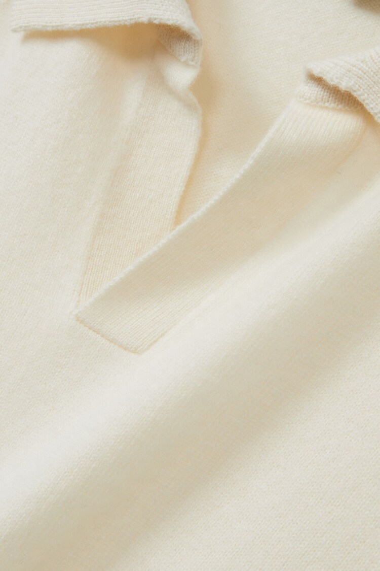 Reiss Ivory Grange Wool-Cashmere Open-Collar Jumper - Image 5 of 5