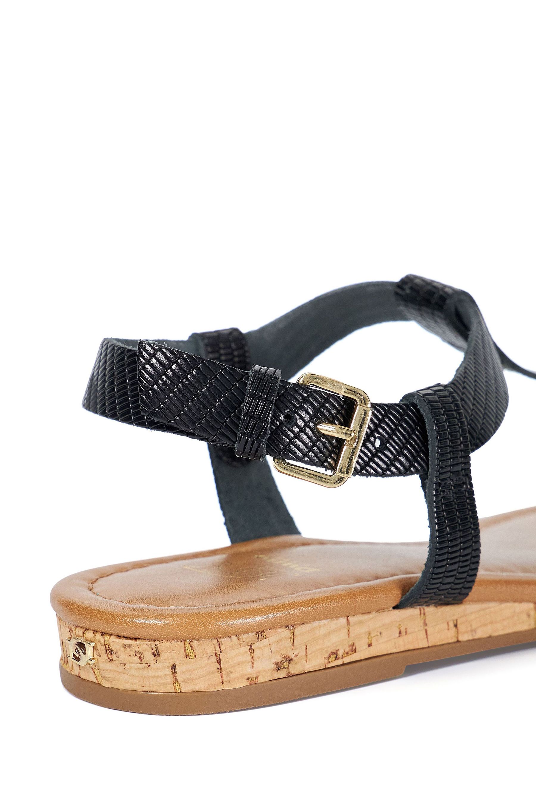 Buy Dune London Black Slim Print Lari Wedge Toe Post Sandals from Next Luxembourg