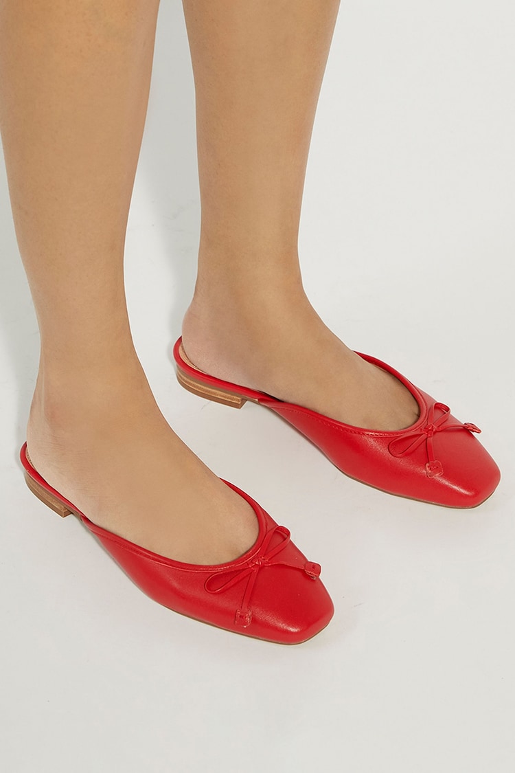 Dune London Red Haylas Ballerina Mules - Image 1 of 7