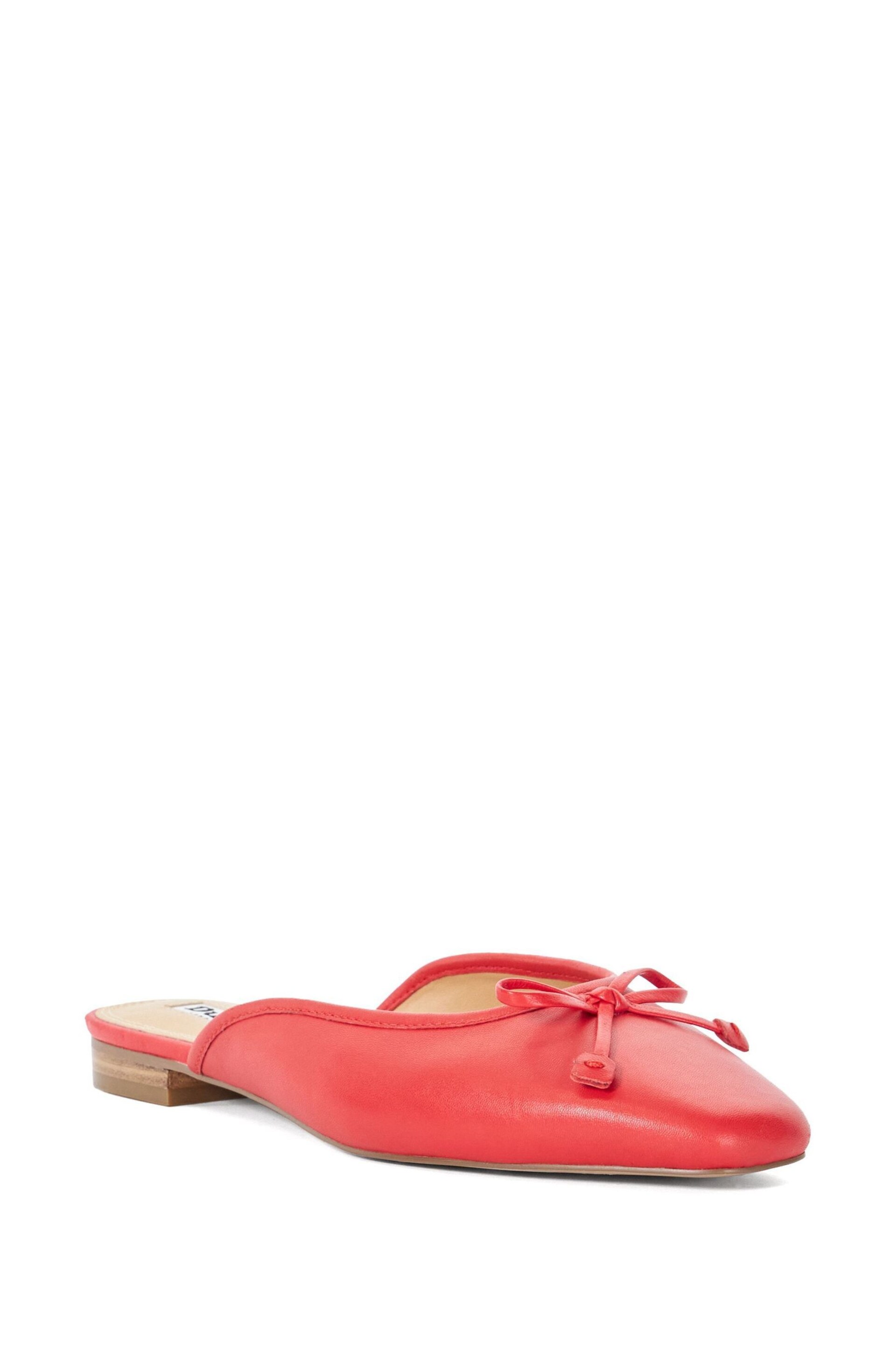 Dune London Red Haylas Ballerina Mules - Image 4 of 7