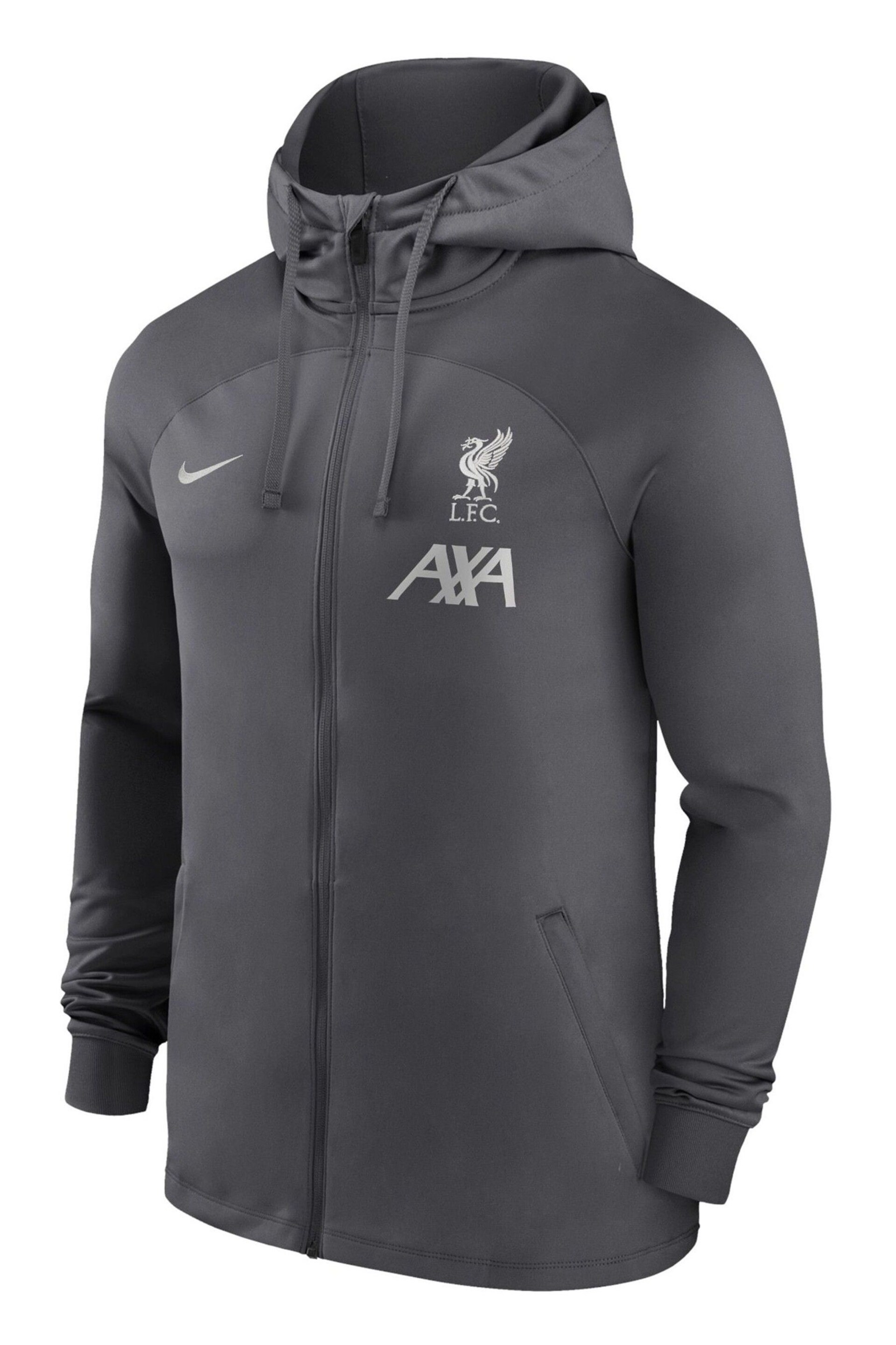 Nike Grey Dri-FIT Liverpool Strike Hooded Tracksuit - Image 2 of 3