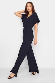 Long Tall Sally Blue Short Sleeve Wide Leg Jumpsuit - Image 3 of 4