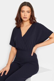 Long Tall Sally Blue Short Sleeve Wide Leg Jumpsuit - Image 4 of 4