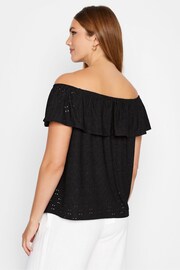 Long Tall Sally Black Broderie Frill Bardot Top - Image 3 of 4