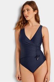 Long Tall Sally Blue Ruched Side Detail Swimsuit - Image 3 of 5