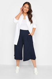 Yours Curve Blue Jersey Culottes - Image 3 of 5