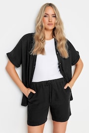 Long Tall Sally Black Linen Blend Shorts - Image 1 of 5