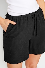 Long Tall Sally Black Linen Blend Shorts - Image 4 of 5