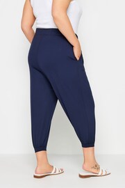 Yours Curve Blue Cropped Harem Trousers - Image 2 of 5