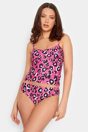 Long Tall Sally Pink Leopard Twist Front Tankini - Image 1 of 5