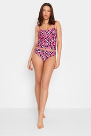 Long Tall Sally Pink Leopard Twist Front Tankini - Image 3 of 5