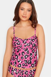 Long Tall Sally Pink Leopard Twist Front Tankini - Image 4 of 5