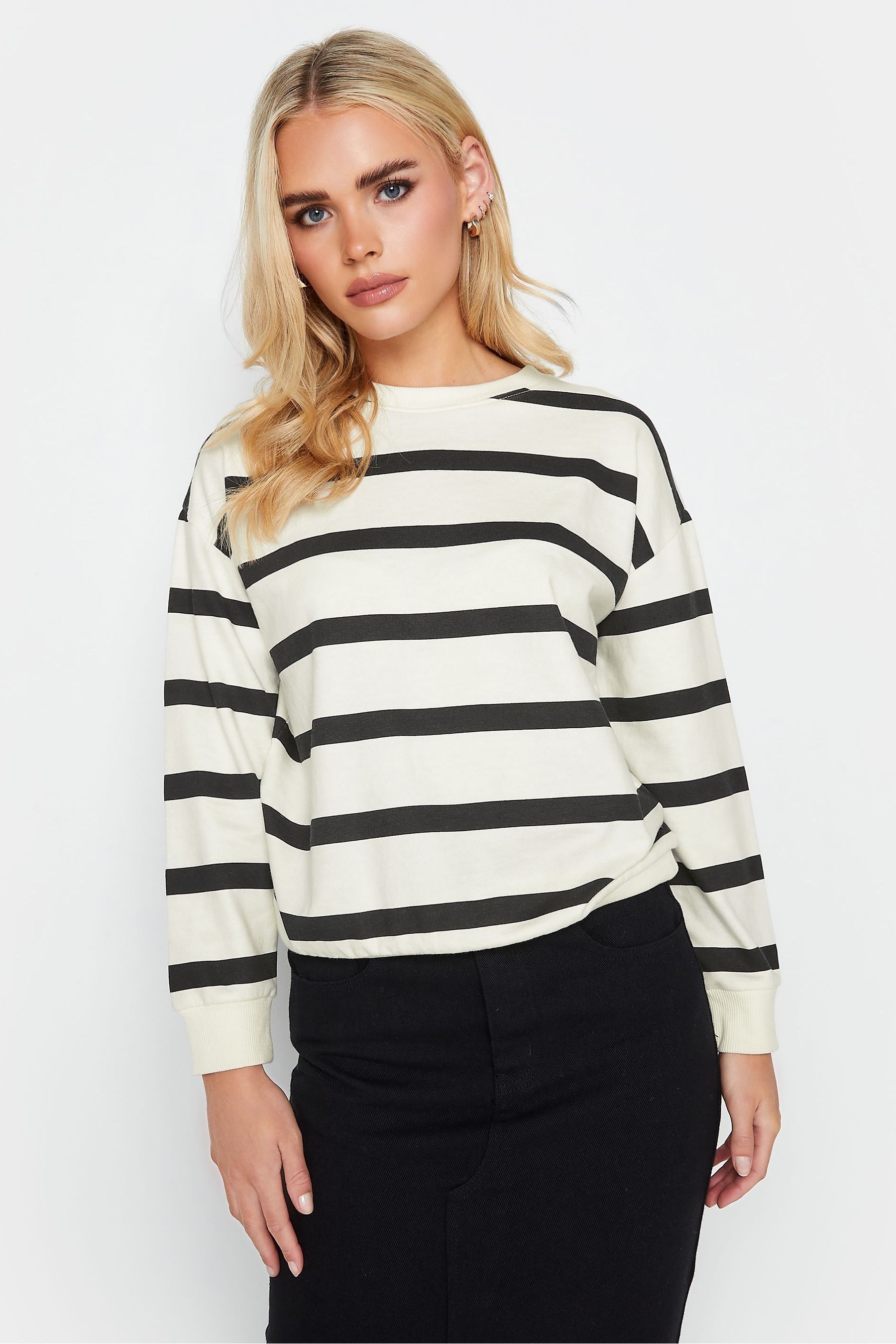 Buy PixieGirl Petite Black Mono Stripe Sweatshirt from Next Hong Kong
