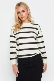 PixieGirl Petite Black Mono Stripe Sweatshirt - Image 1 of 4